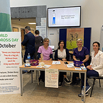 Nurses in hospital foyer on World Osteoporosis Day 2023